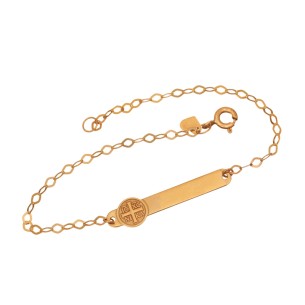 Χρυσό 9k βραχιόλι Ταυτότητα Κωνσταντινάτο