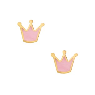 Παιδικά χρυσά 9k σκουλαρίκια Κορώνες