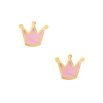 Παιδικά χρυσά 9k σκουλαρίκια Κορώνες