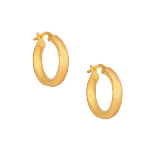 Ασημένια επίχρυσα σκουλαρίκια Κρίκοι 17.00mm