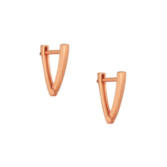 Ασημένια ρόζ σκουλαρίκια huggies Κρίκοι V