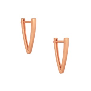 Ασημένια ρόζ σκουλαρίκια huggies Κρίκοι V