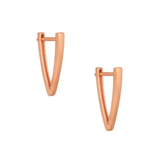 Ασημένια ρόζ σκουλαρίκια huggies Κρίκοι V