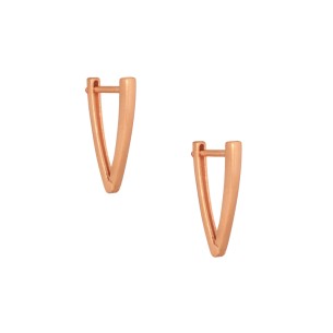 Ασημένια ρόζ σκουλαρίκια huggies Κρίκοι V