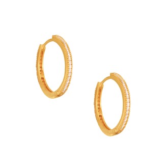 Ασημένια σκουλαρίκια tennis huggies Κρίκοι 17.00mm