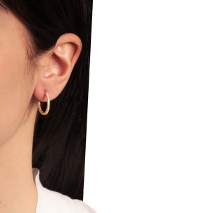 Ασημένια σκουλαρίκια tennis huggies Κρίκοι 17.00mm