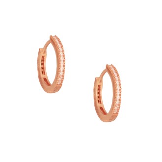 Ασημένια ρόζ σκουλαρίκια tennis huggies Κρίκοι 14.00mm