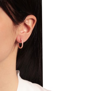 Ασημένια σκουλαρίκια tennis huggies Κρίκοι 17.00mm