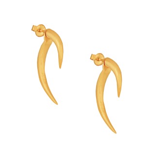 Ασημένια επίχρυσα σκουλαρίκια Κέρατα