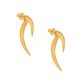 Ασημένια επίχρυσα σκουλαρίκια Κέρατα