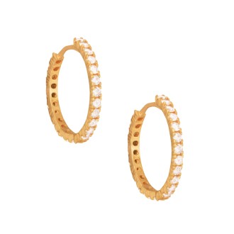 Ασημένια επίχρυσα σκουλαρίκια huggies Κρίκοι 21.00mm