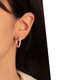 Ασημένια επίχρυσα σκουλαρίκια huggies Κρίκοι 21.00mm