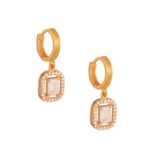 Ασημένια σκουλαρίκια huggies Κρίκοι Ροζέτες