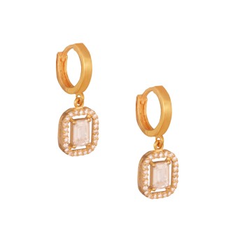 Ασημένια σκουλαρίκια huggies Κρίκοι Ροζέτες