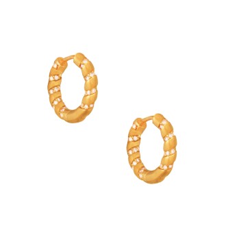 Ασημένια σκουλαρίκια huggies Κρίκοι Κορδέλες 16.00mm