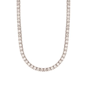 Ασημένιο επιπλατινωμένο κολιέ Tennis Ριβιέρα