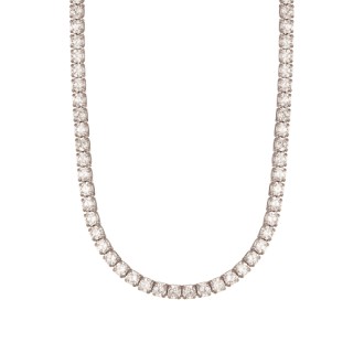 Ασημένιο επιπλατινωμένο κολιέ Tennis Ριβιέρα