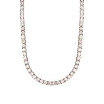 Ασημένιο επιπλατινωμένο κολιέ Tennis Ριβιέρα