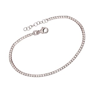 Ασημένιο επιπλατινωμένο βραχιόλι Tennis Ριβιέρα