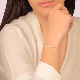 Ασημένιο επιπλατινωμένο βραχιόλι Tennis Ριβιέρα