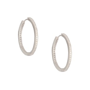 Ασημένια σκουλαρίκια tennis huggies Κρίκοι 22.00mm