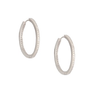 Ασημένια σκουλαρίκια tennis huggies Κρίκοι 22.00mm