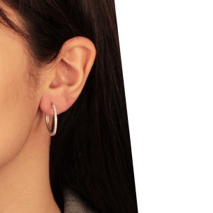 Ασημένια σκουλαρίκια tennis huggies Κρίκοι 22.00mm