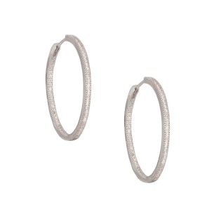 Ασημένια σκουλαρίκια tennis huggies Κρίκοι