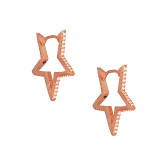 Ασημένια ρόζ επιχρυσωμένα σκουλαρίκια Αστέρια