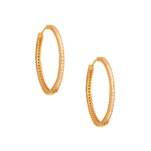 Ασημένια επίχρυσα σκουλαρίκια huggies Κρίκοι 25.00mm