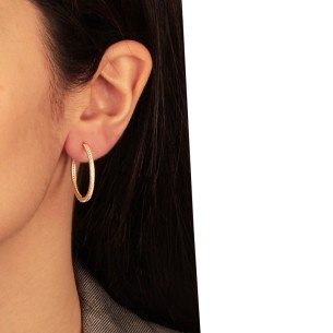 Ασημένια επίχρυσα σκουλαρίκια huggies Κρίκοι 25.00mm