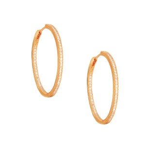 Ασημένια σκουλαρίκια tennis huggies Κρίκοι 29.00mm