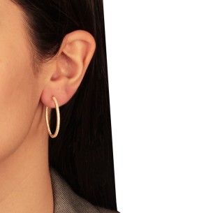 Ασημένια σκουλαρίκια tennis huggies Κρίκοι 29.00mm