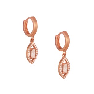 Ασημένια σκουλαρίκια huggies Κρίκοι Marquise