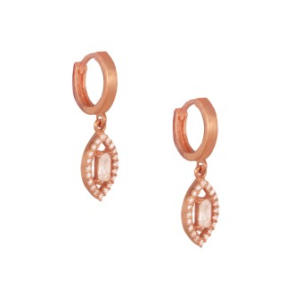 Ασημένια σκουλαρίκια huggies Κρίκοι Marquise