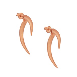 Ασημένια ρόζ σκουλαρίκια Κέρατα