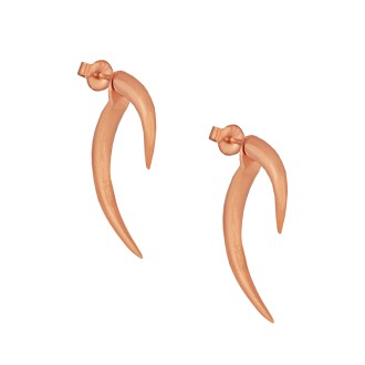 Ασημένια ρόζ σκουλαρίκια Κέρατα