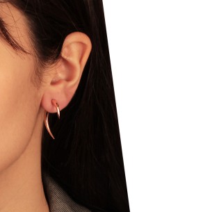 Ασημένια ρόζ σκουλαρίκια Κέρατα