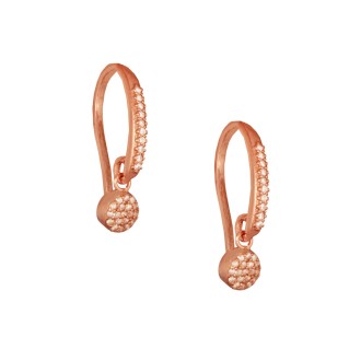 Ασημένια ρόζ σκουλαρίκια Γάντζοι Δίσκοι