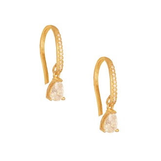 Ασημένια επίχρυσα σκουλαρίκια Γάντζοι Σταγόνες