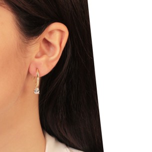 Ασημένια επίχρυσα σκουλαρίκια Γάντζοι Σταγόνες