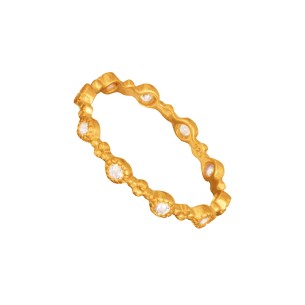 Ασημένιο επίχρυσο δαχτυλίδι Ολόβερο Μονόπετρα