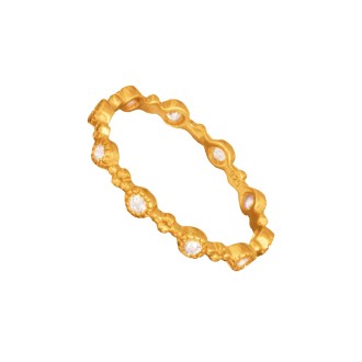 Ασημένιο επίχρυσο δαχτυλίδι Ολόβερο Μονόπετρα