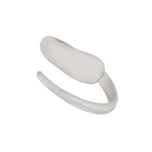 Ασημένιο επιπλατινωμένο δαχτυλίδι Καμπύλη