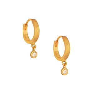 Ασημένια επίχρυσα σκουλαρίκια huggies Κρίκοι