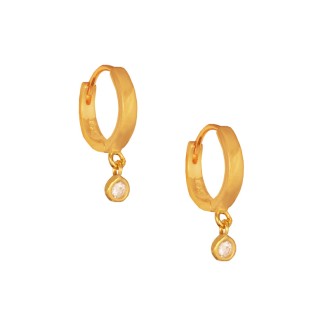 Ασημένια επίχρυσα σκουλαρίκια huggies Κρίκοι