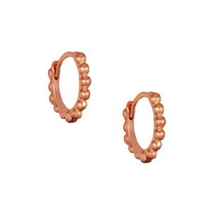 Ασημένια ρόζ σκουλαρίκια huggies Κρίκοι 12.00mm