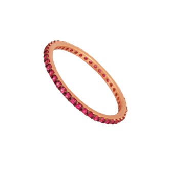 Ασημένιο ρόζ επιχρυσωμένο δαχτυλίδι Ολόβερο