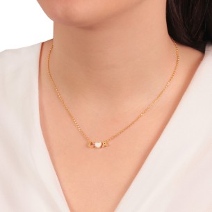 Ασημένιο επίχρυσο κολιέ Αρχικά Καρδιά