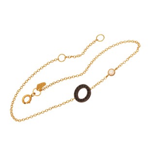 Γυναικείο χρυσό 9k βραχιόλι Κύκλος Μονόπετρο